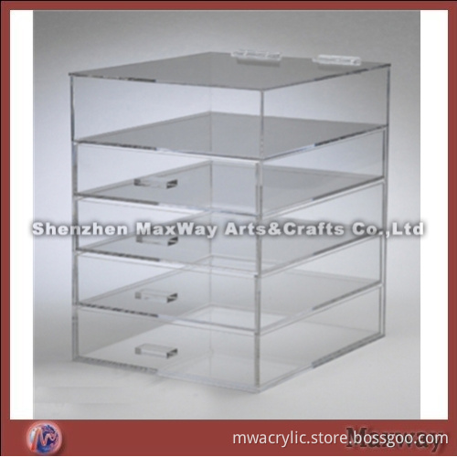 Clear Acrylic Cosmetic Storage Box with Drawers